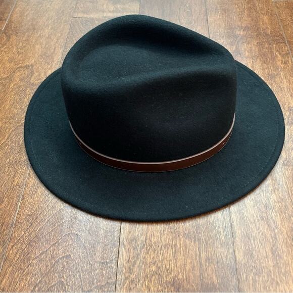 Brixton “Messer” Fedora Hat in Black 100% Wool, Unisex, Size M, 7 1/4 (58cm) main image 6